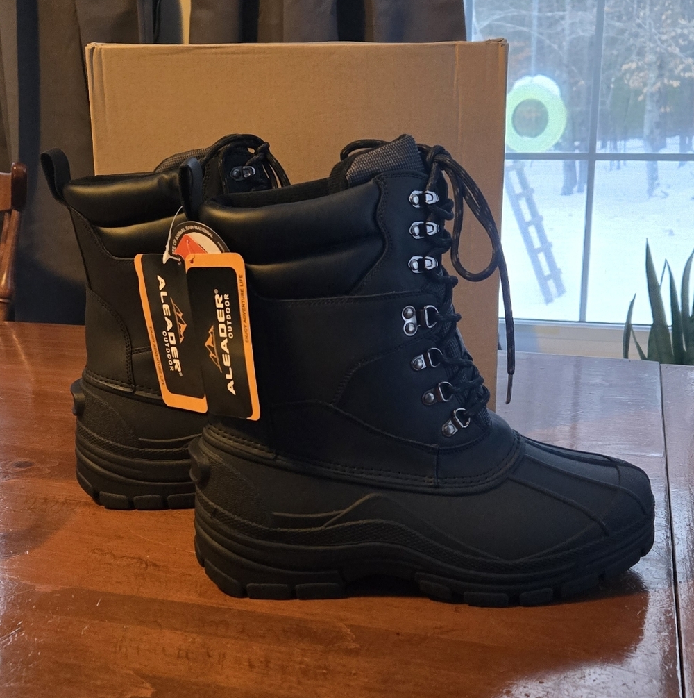 Aleader Black Men's/Boys Winter Boots
